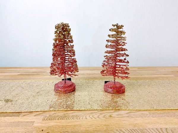 GLITTER KERSTBOMEN ROZE/GOUD