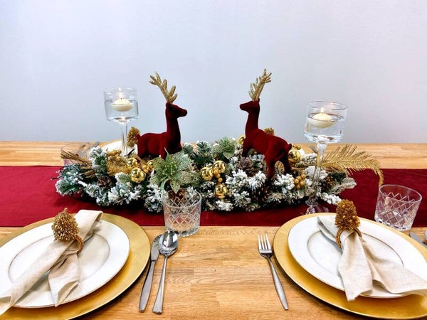 Servetringen  6 stuks Gouden Kerstbomen