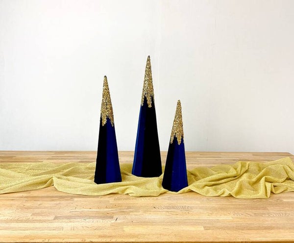 BLAUWE GLITTER KEGELS