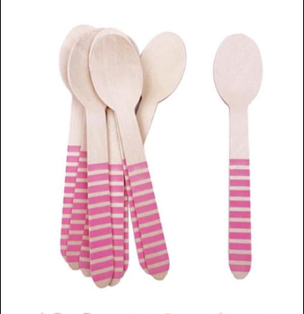 Houten Bestek Roze 10 sets
