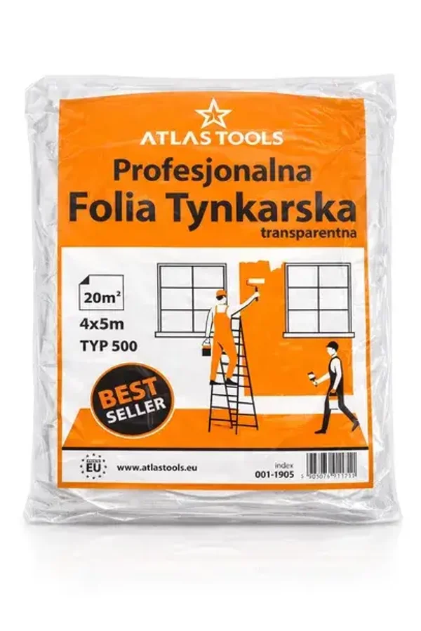 FOLIA MALARSKA TYNKARSKA TRANSPARENTNA SUPER MOCNA 4x5m