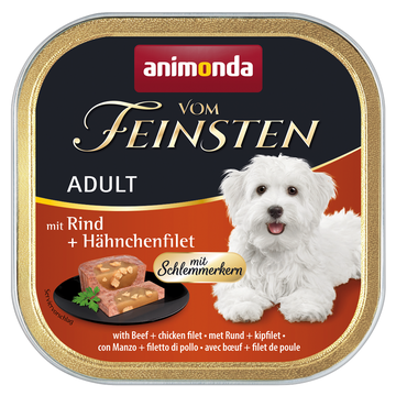 Animonda Dog Vom Feinsten Schlemmerkern mit Rind & Hähnchenfilet 22 x 150g (8,18€/kg)