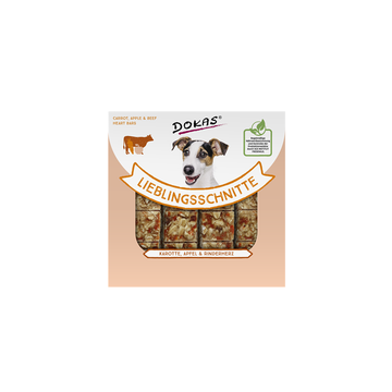 Dokas Dog Snack Die Lieblingsschnitte - Karotte, Apfel & Rinderherz 80 x 20g (24,99€/kg)