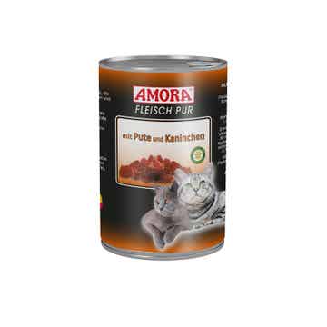 AMORA Fleisch pur mit Pute & Kaninchen 12 x 400g (4,79€/kg)