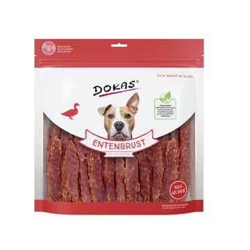 Dokas Dog Snack Entenbrust in Streifen 2 x 900g (22,22€/kg)
