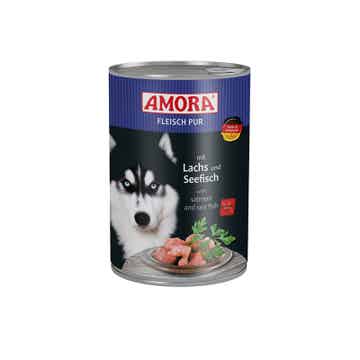 AMORA Fleisch pur Lachs & Seefisch 18 x 400g (4,44€/kg)