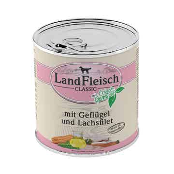 LandFleisch Classic Geflügel & Lachsfilet mit Frischgemüse 24 x 800g (3,59€/kg)