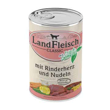 LandFleisch Classic Rinderherz & Nudeln mit Frischgemüse 12 x 400g (4,58€/kg)