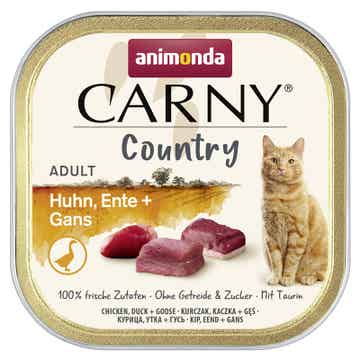 Animonda Cat Schale Carny Country Adult Huhn, Ente & Gans 64 x 100g (11,87€/kg)