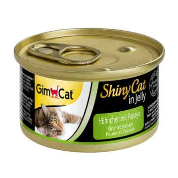 GimCat ShinyCat Hühnchen & Papaya Jelly 48 x 70g (22,62€/kg)