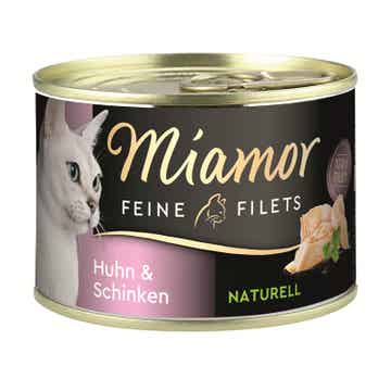 Miamor Feine Filets Naturell Huhn & Schinken 12 x 156g (14,95€/kg)