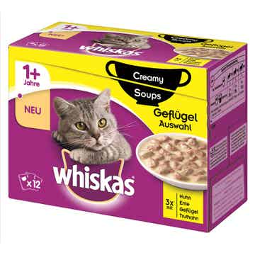 Whiskas Portionsbeutel Multipack Creamy Soups Geflügelauswahl 96 x 85g (5,64€/kg)