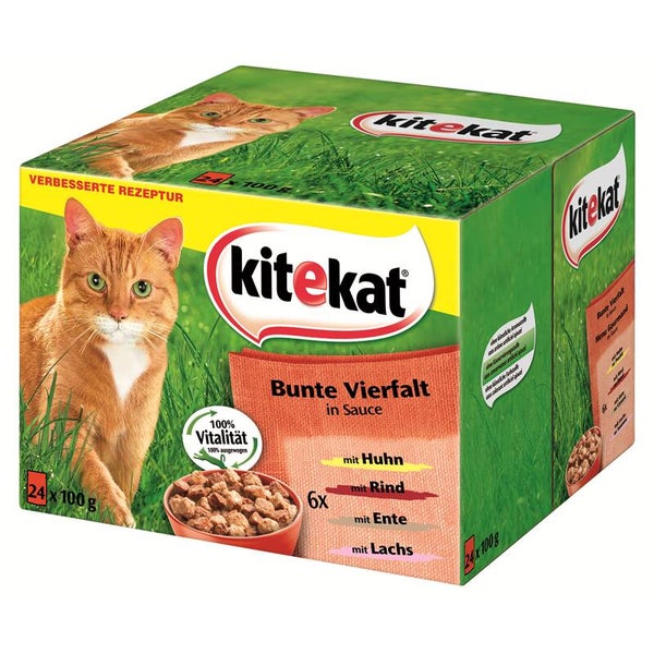Kitekat Portionsbeutel Multipack Bunte Vielfalt in Sauce 48 x 100g (5,00€/kg)