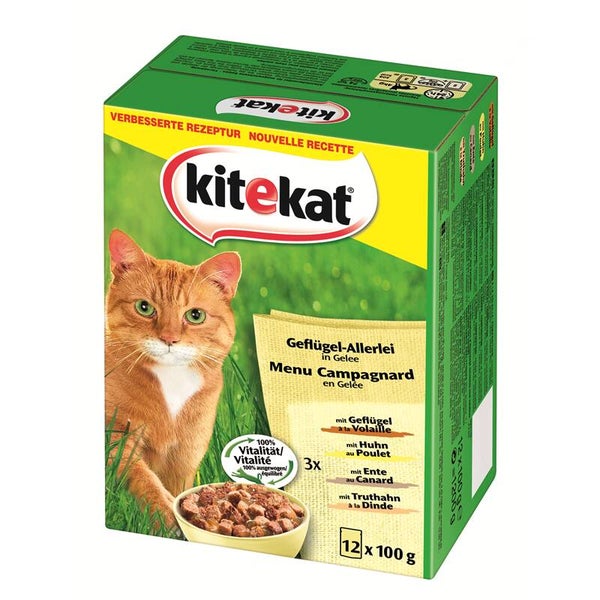 Kitekat Portionsbeutel Multipack Geflügel - Allerlei in Gelee 24 x 100g (5,83€/kg)