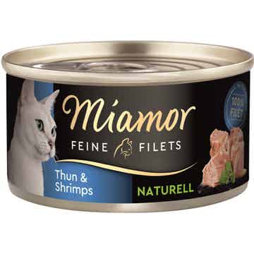 Miamor Feine Filets Naturell Thun & Shrimps 12 x 80g (17,70€/kg)