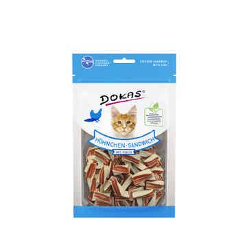 Dokas Cat Snack Hühnchen Sandwich mit Fisch 20 x 70g (27,14€/kg)
