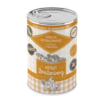Hofgut Breitenberg Dog Junior Strolchs Geflügelfrikassee mit Kürbis & Süßkartoffeln 12 x 400g (6,66€/kg)