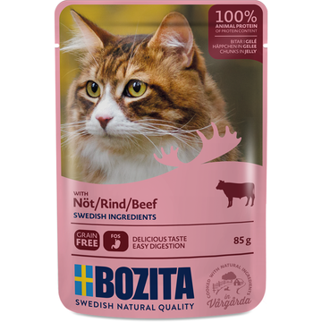 Bozita Pouchbeutel Häppchen in Gelee Rind 12 x 85g (16,66€/kg)