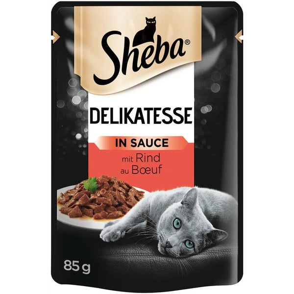 Sheba Portionsbeutel Delikatesse mit Rind in Sauce 6 x 85g (15,67€/kg)