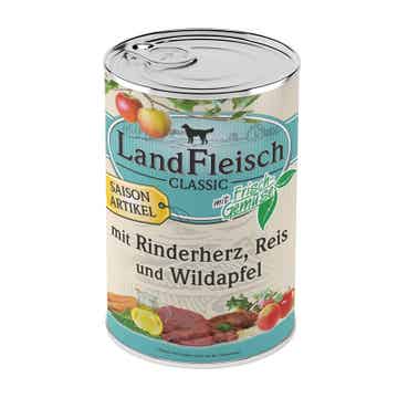 LandFleisch Classic Rinderherz, Reis & Wildapfel mit Frischgemüse 18 x 400g (4,30€/kg)