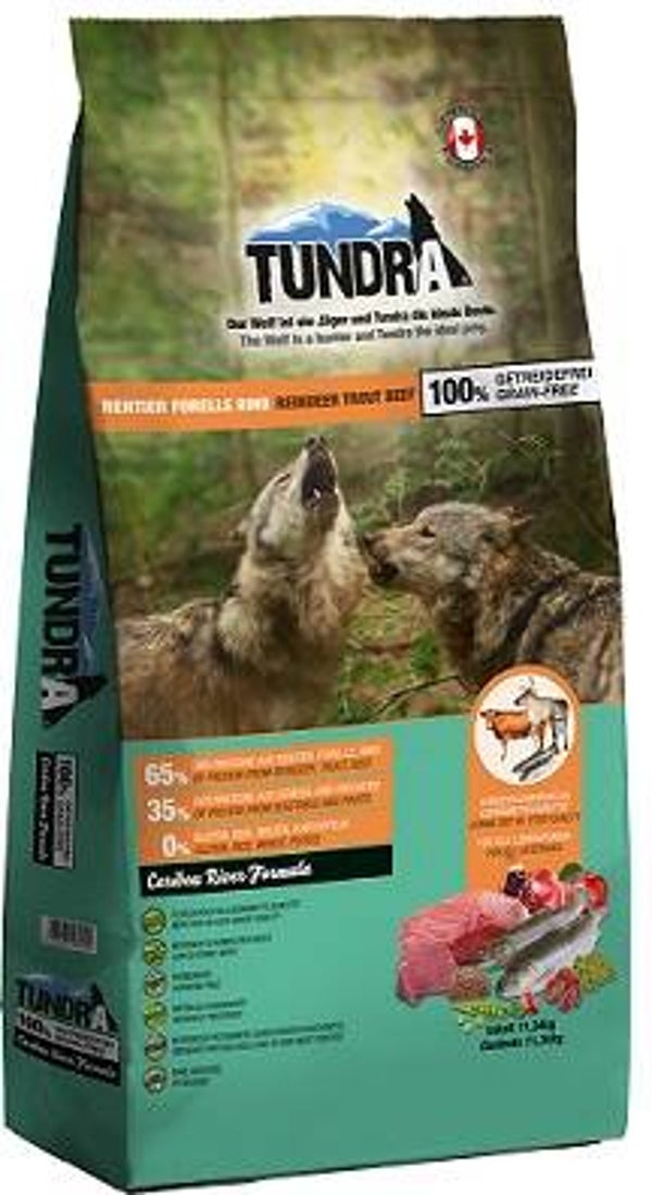 Tundra Dog Trockenfutter Rentier, Forelle & Rind 11,34 kg (6,70€/kg)