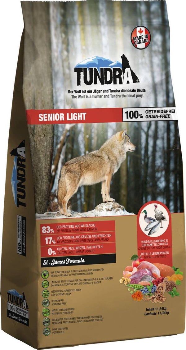 Tundra Dog Trockenfutter Senior/Light 11,34 kg (6,70€/kg)