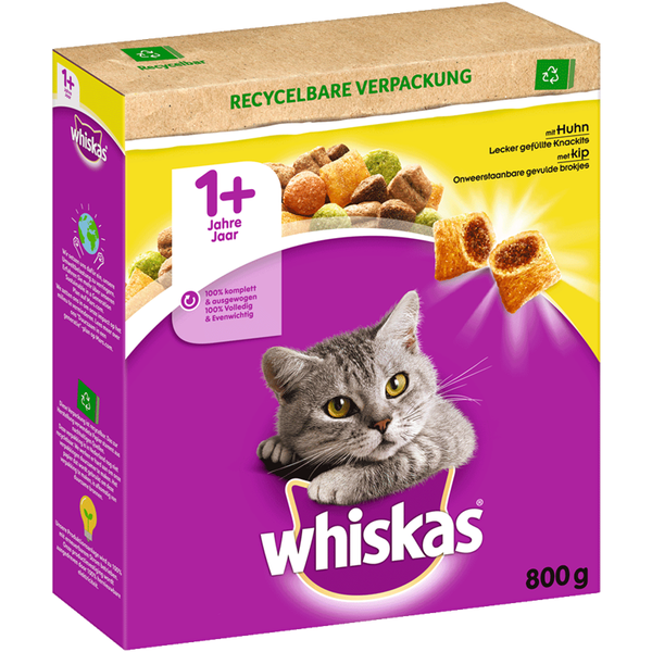 Whiskas Trocken Adult 1+ mit Huhn 800g (8,74€/kg)
