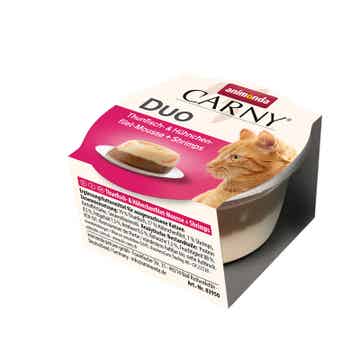Animonda Cat Schale Carny Adult Duo Thunfischfilet & Hühnchenfilet Mousse & Shrimps 6 x 70g (30,93€/kg)