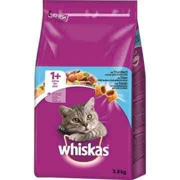 Whiskas Trocken Adult 1+ mit Thunfisch 2 x 3,8 kg (4,47€/kg)