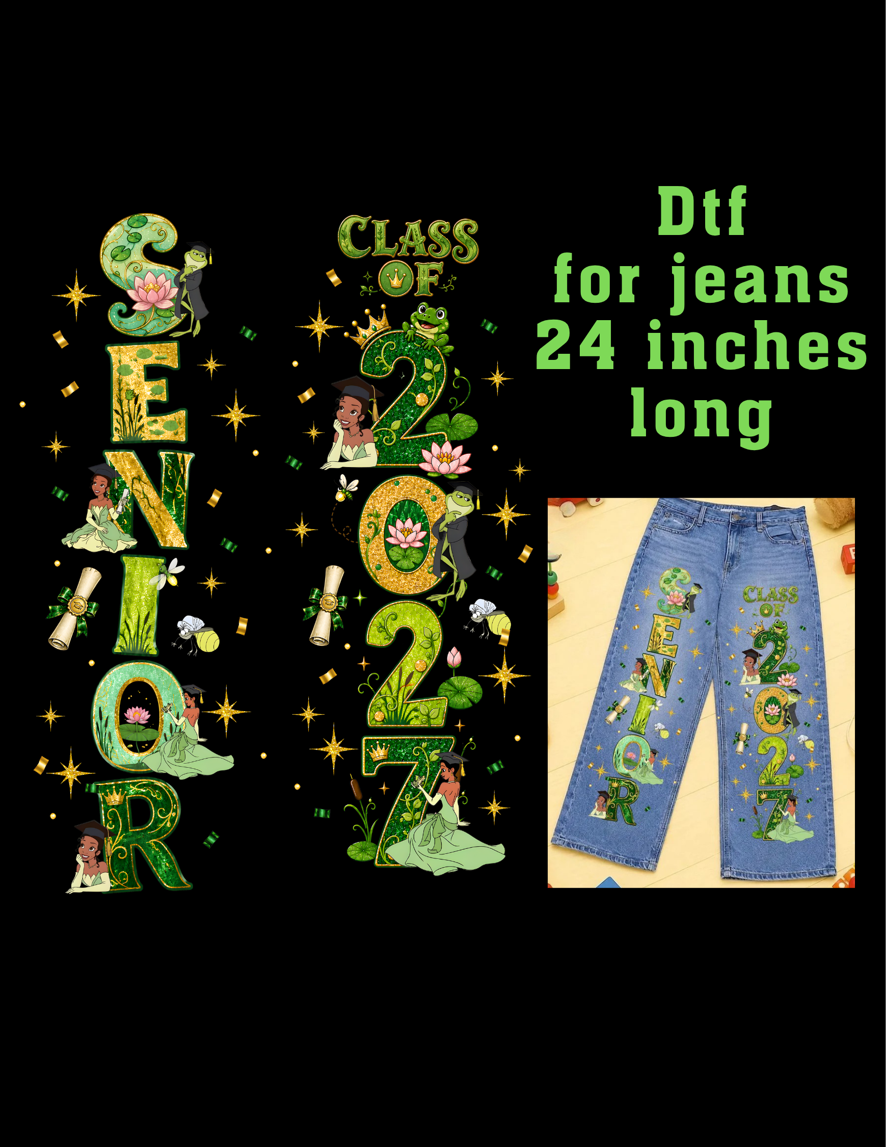 Tiana dtf transfer for the jeans