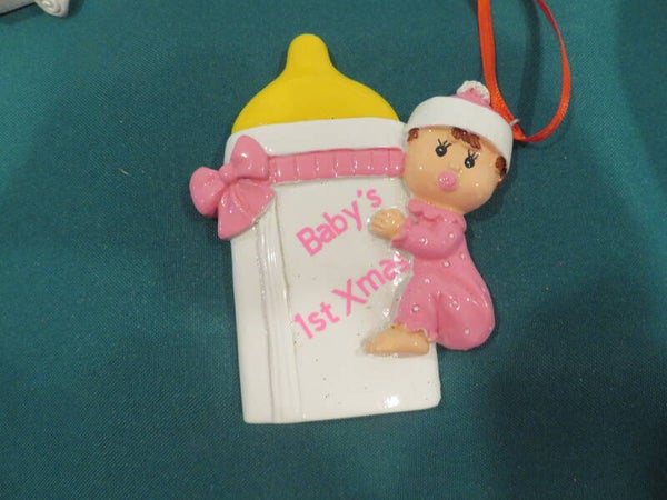 Christmas Ornament - Baby 1st Christmas Girl Bottle