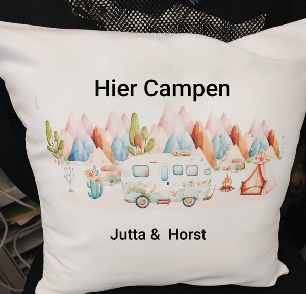Camping Kissenhülle personalisiert
