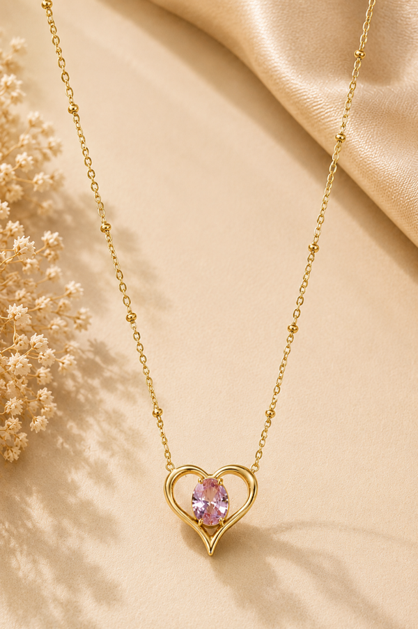 Promise Heart ketting Roze