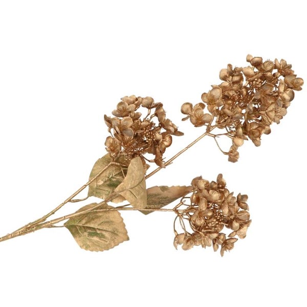 Kunstbloem Hortensia goud