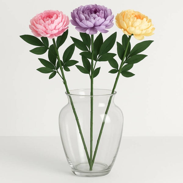 Kunstbloem Pioenroos XL