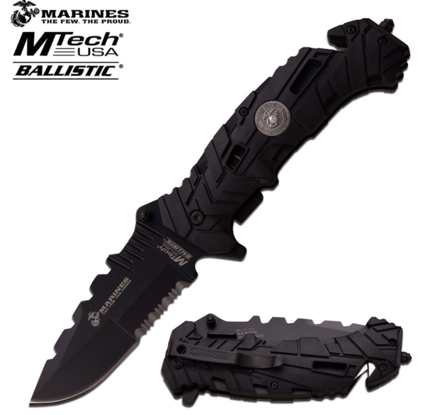 MTech Ballistic Marine 'Tightrope' Spring Assisted Open Rescue Knife
