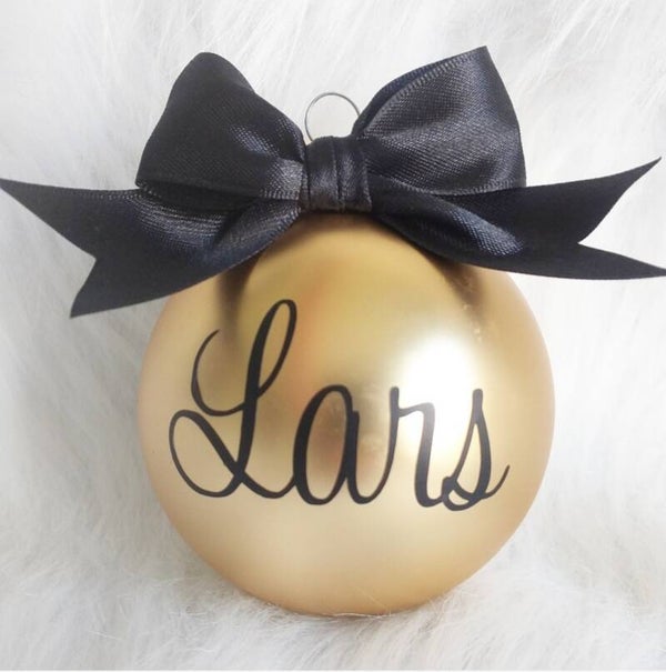 Kerstbal met 1 naam | mat blauw