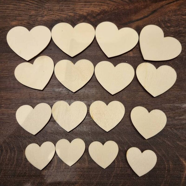 Pakket houten harten