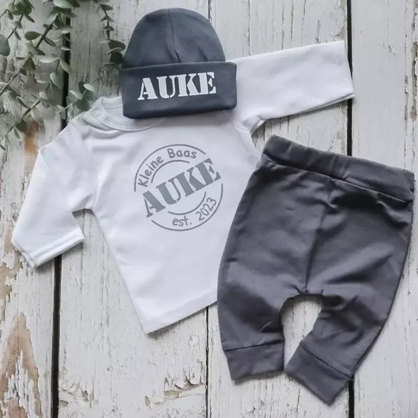 Setje Kleine baas est - zwart - maat 56