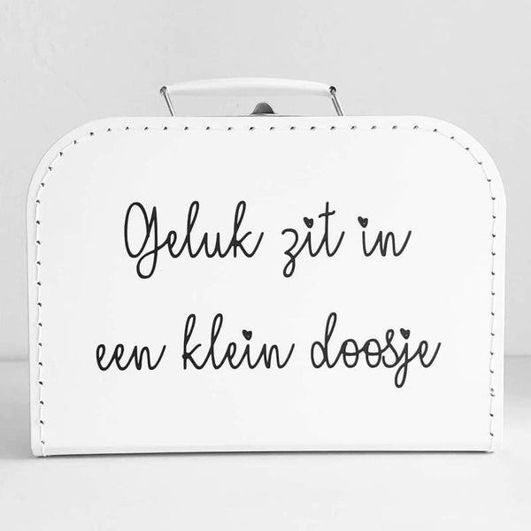 Koffer wit - Geluk zit in een klein doosje