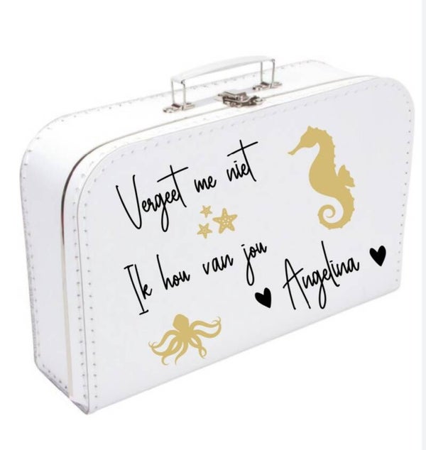 Koffer wit- vergeet me niet