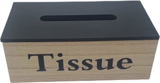Tissuehouder zwart - hout