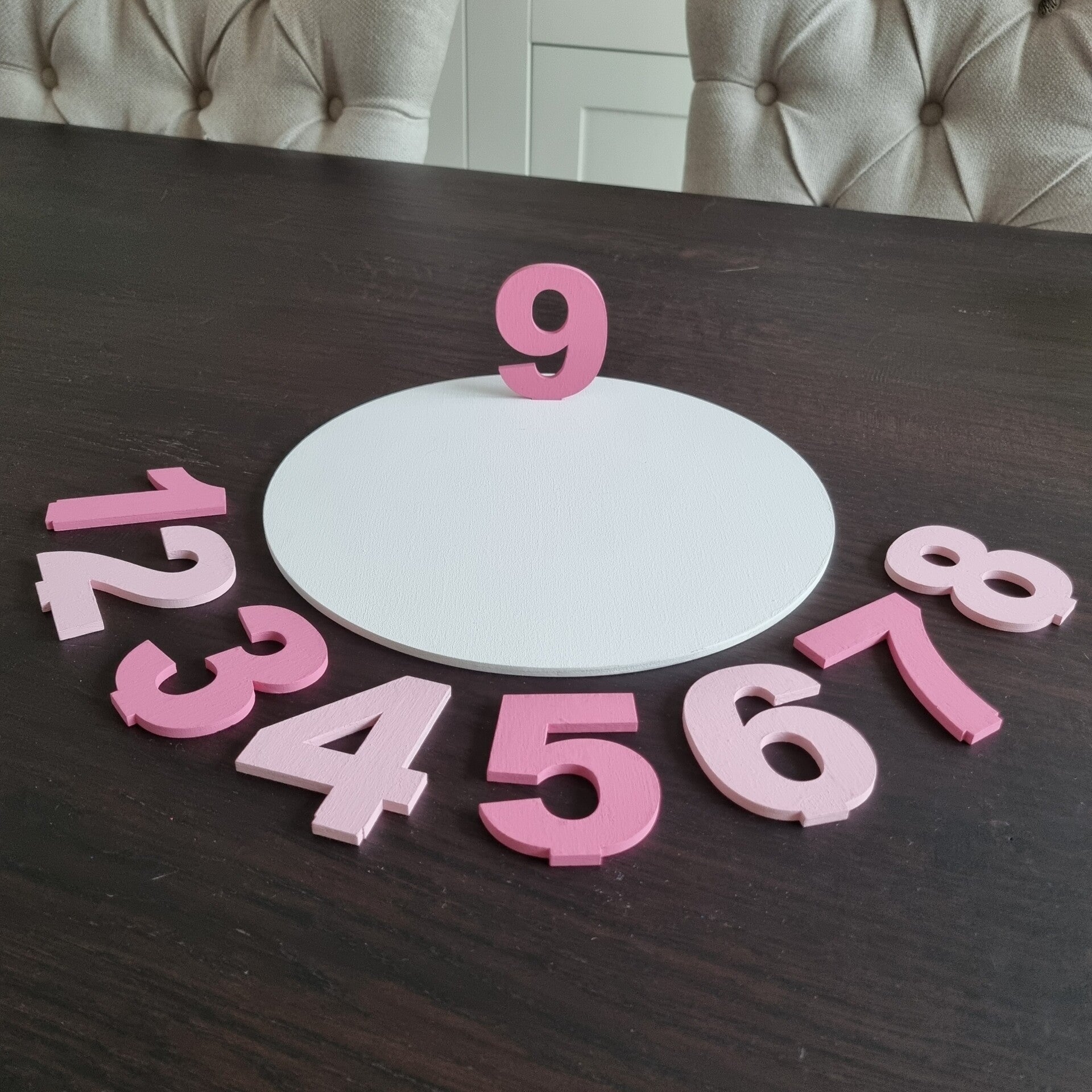 Verjaardagscirkel tot 9 jaar roze