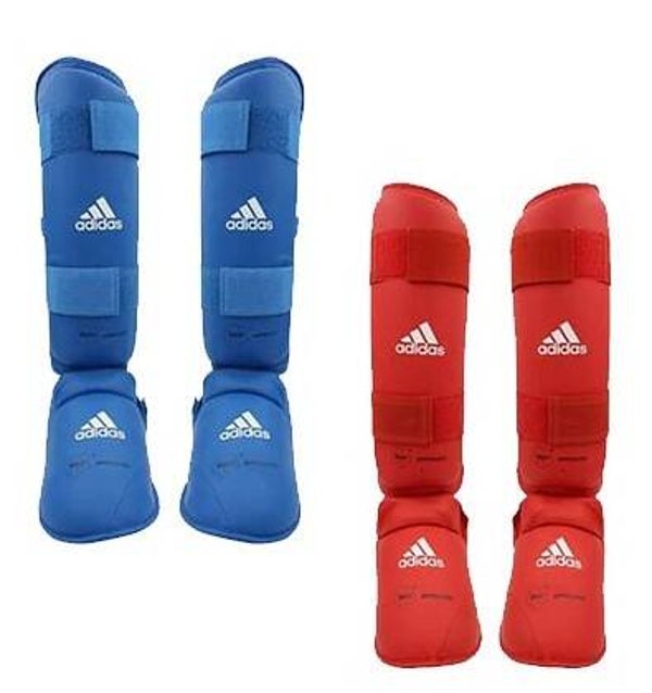 Adidas WKF karate scheen/wreef rood of blauw