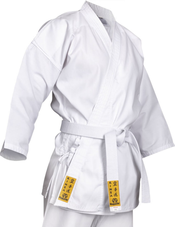 Hayashi Karatepak met in geborduurd Bondslogo en witte band
