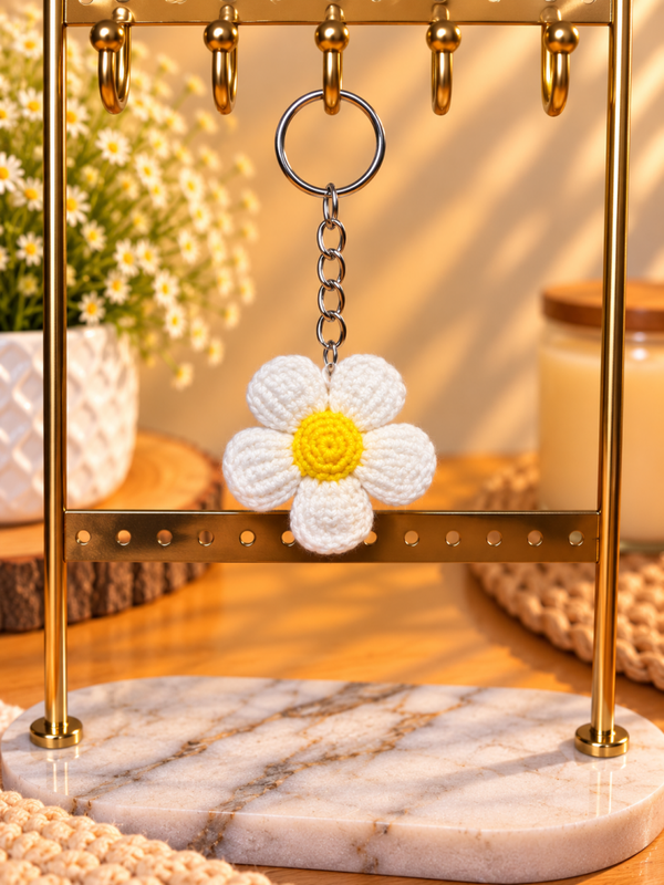 Porte-clés Marguerite au crochet
