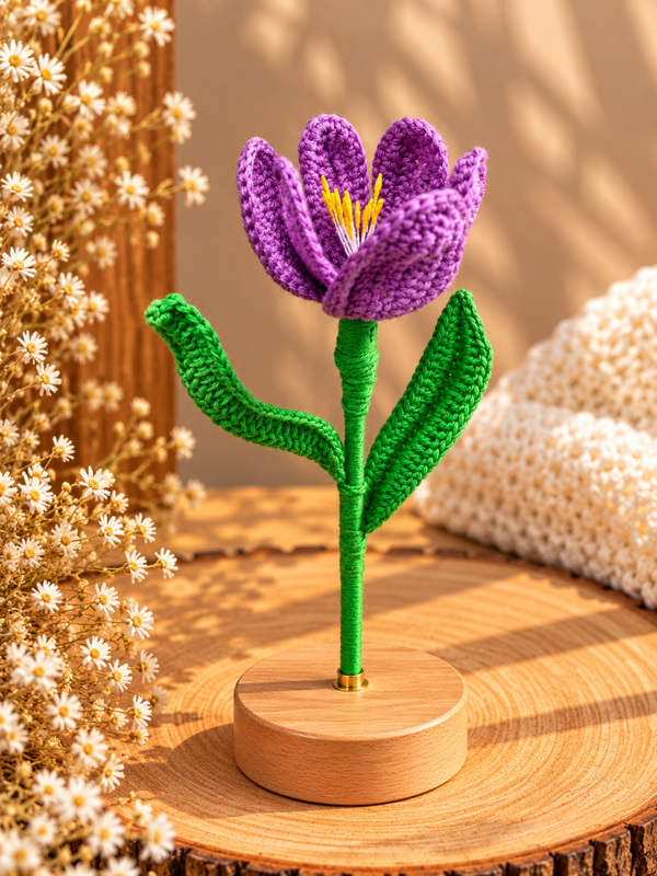Tulipe ouverte au crochet