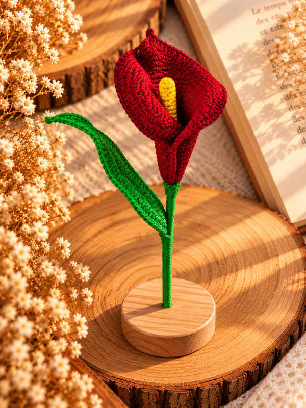 Arum rouge au crochet