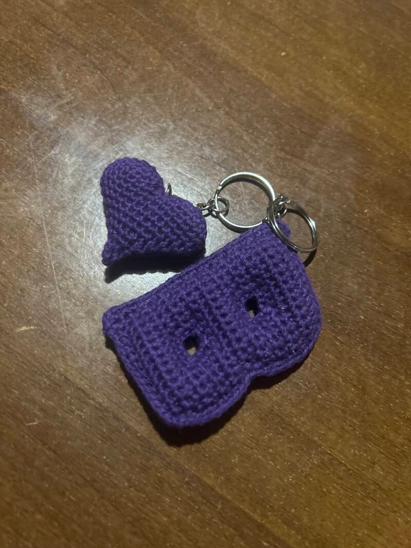 Porte clé lettre B avec cœur