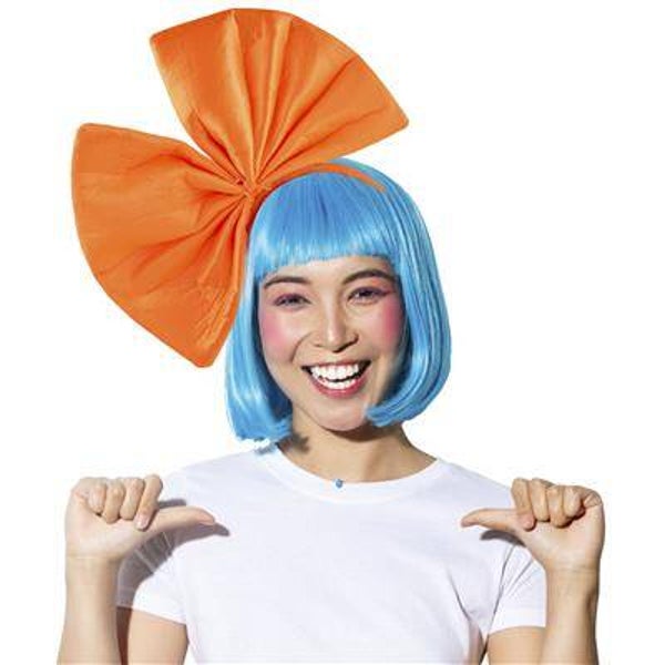 Oranje Neonkleurige haarband met gigantische strik
